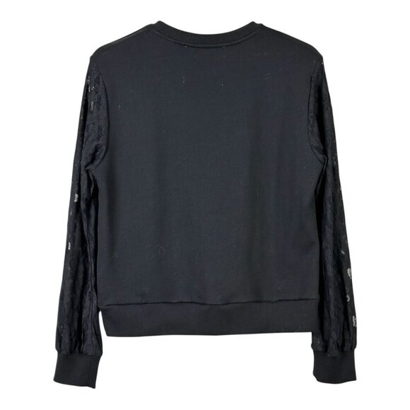 CHRLDR Lace Sleeve Sweatshirt Black - Picture 3 of 11